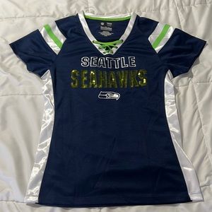Women’s NFL brand Seattle Seahawks Jersey style shirt with sequins size medium